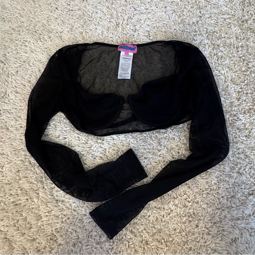 Edikted Lin Mesh Bra Top Black